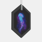 Levendige kleur gloeiende kwal glas ornament (Voorkant Rechts)