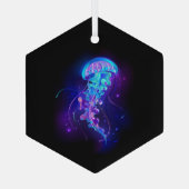 Levendige kleur gloeiende kwal glas ornament (Achterkant)