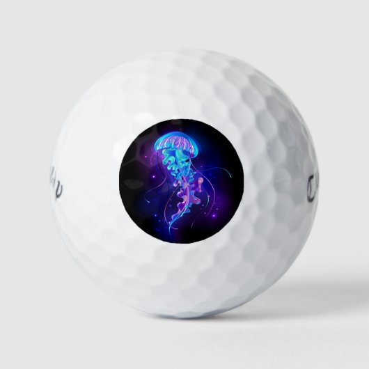 Levendige kleur gloeiende kwal golfballen (Voorkant)