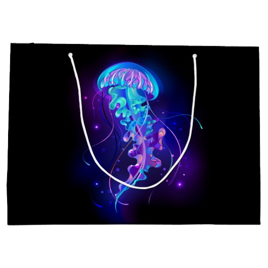 Levendige kleur gloeiende kwal groot cadeauzakje (Achterkant)