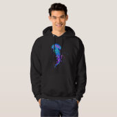 Levendige kleur gloeiende kwal hoodie (Voorkant volledig)