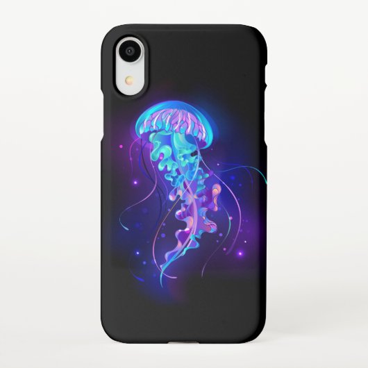 Levendige kleur gloeiende kwal iPhone hoesje (Achterkant)
