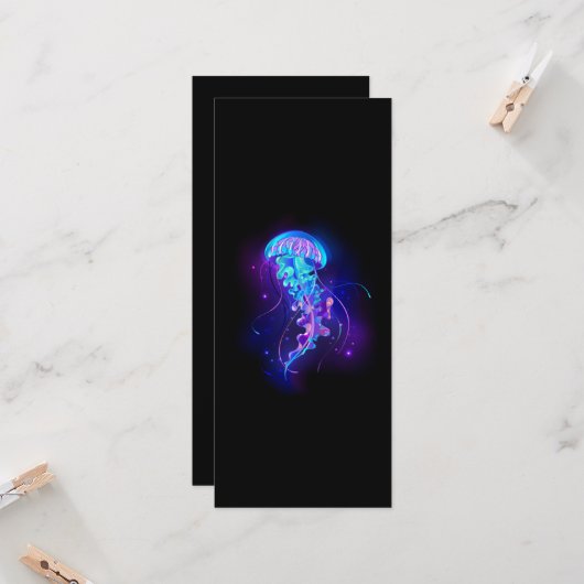 Levendige kleur gloeiende kwal kaart (Voorkant / Achterkant in situ)