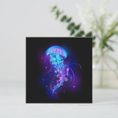 Levendige kleur gloeiende kwal kaart (Staand voorkant)