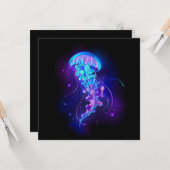 Levendige kleur gloeiende kwal kaart (Voorkant / Achterkant in situ)