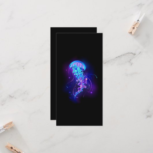 Levendige kleur gloeiende kwal kaart (Voorkant / Achterkant in situ)