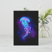 Levendige kleur gloeiende kwal kaart (Staand voorkant)