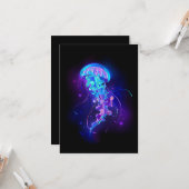 Levendige kleur gloeiende kwal kaart (Voorkant / Achterkant in situ)