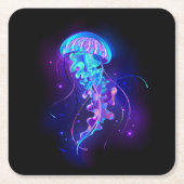 Levendige kleur gloeiende kwal kartonnen onderzetters (Voorkant)