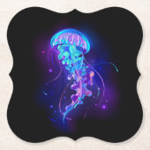 Levendige kleur gloeiende kwal kartonnen onderzetters (Voorkant)