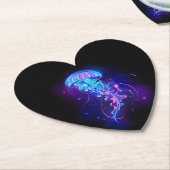 Levendige kleur gloeiende kwal kartonnen onderzetters (Gekanteld)