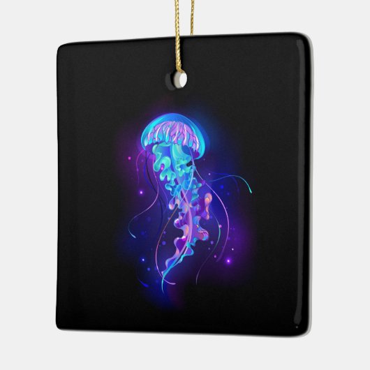 Levendige kleur gloeiende kwal keramisch ornament (Links)