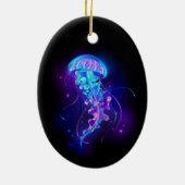 Levendige kleur gloeiende kwal keramisch ornament (Achterkant)