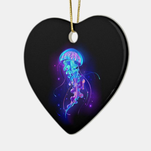 Levendige kleur gloeiende kwal keramisch ornament (Links)