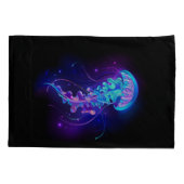 Levendige kleur gloeiende kwal kussensloop (Achterkant-Links)