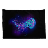 Levendige kleur gloeiende kwal kussensloop (Achterkant-Rechts)