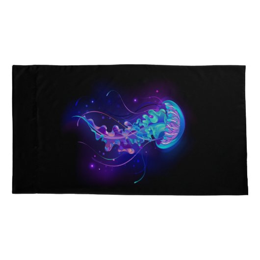 Levendige kleur gloeiende kwal kussensloop (Achterkant)