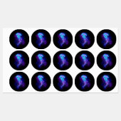 Levendige kleur gloeiende kwal labels (Vel)