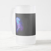 Levendige kleur gloeiende kwal matglas bierpul (Voorkant links)