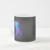 Levendige kleur gloeiende kwal matglas koffiemok (Voorkant links)