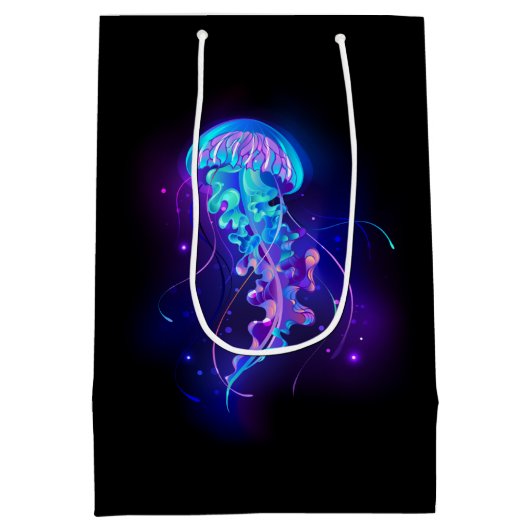 Levendige kleur gloeiende kwal medium cadeauzakje (Achterkant)