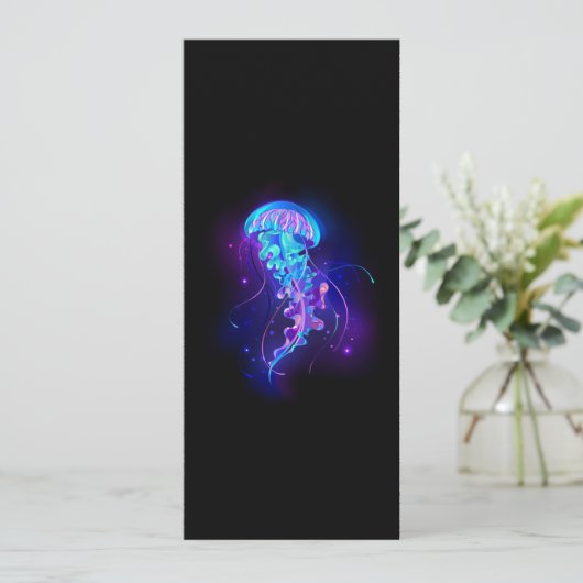 Levendige kleur gloeiende kwal menu (Staand voorkant)