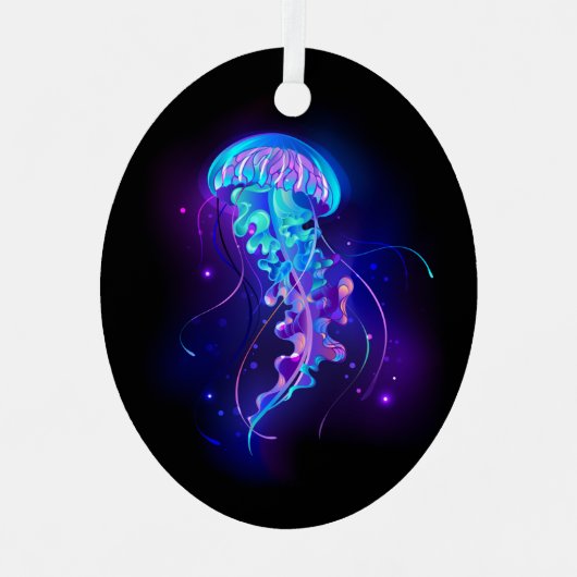 Levendige kleur gloeiende kwal metalen ornament (Voorkant)