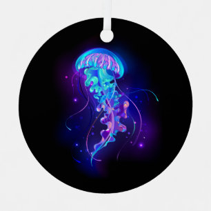 Levendige kleur gloeiende kwal metalen ornament