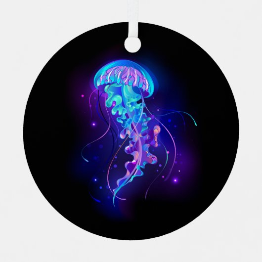 Levendige kleur gloeiende kwal metalen ornament (Voorkant)