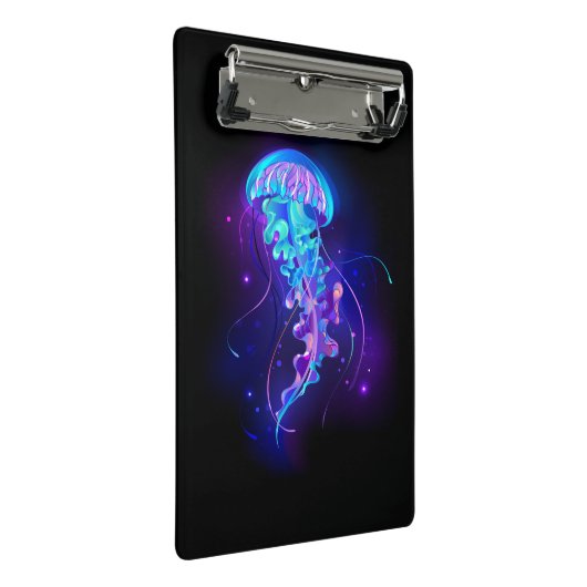 Levendige kleur gloeiende kwal mini klembord (Schuin)