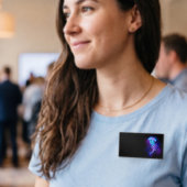 Levendige kleur gloeiende kwal naambadge
