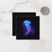 Levendige kleur gloeiende kwal notitiekaartje (Voorkant / Achterkant in situ)