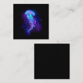 Levendige kleur gloeiende kwal notitiekaartje (Voorkant / Achterkant)