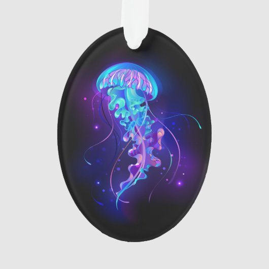 Levendige kleur gloeiende kwal ornament (achterkant)