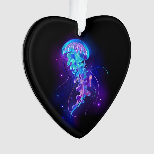 Levendige kleur gloeiende kwal ornament (voorkant)