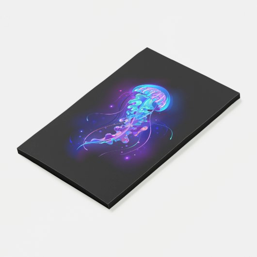 Levendige kleur gloeiende kwal post-it® notes (Schuin)