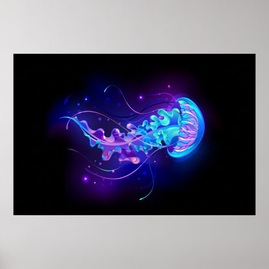 Levendige kleur gloeiende kwal poster (Voorkant)