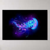Levendige kleur gloeiende kwal poster (Voorkant)
