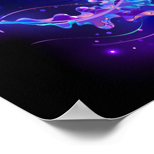 Levendige kleur gloeiende kwal poster (Hoek)