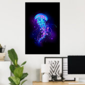 Levendige kleur gloeiende kwal poster (Thuiskantoor)