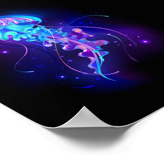 Levendige kleur gloeiende kwal poster (Hoek)