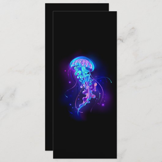 Levendige kleur gloeiende kwal programmakaart (Voorkant / Achterkant)