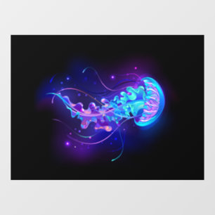 Levendige kleur gloeiende kwal raamsticker