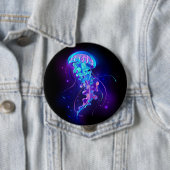 Levendige kleur gloeiende kwal ronde button 4,0 cm (In situ)