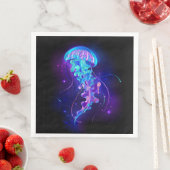 Levendige kleur gloeiende kwal servet (Insitu)