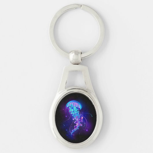 Levendige kleur gloeiende kwal sleutelhanger (Voorkant)