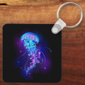 Levendige kleur gloeiende kwal sleutelhanger (Achterkant)