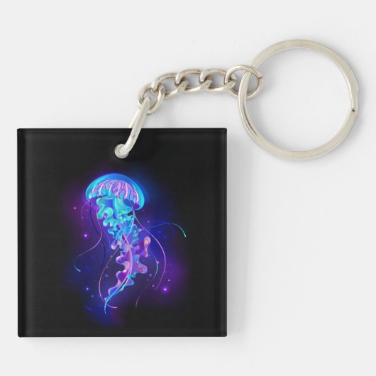 Levendige kleur gloeiende kwal sleutelhanger (Achterkant)