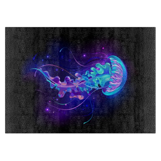 Levendige kleur gloeiende kwal snijplank (Voorkant)