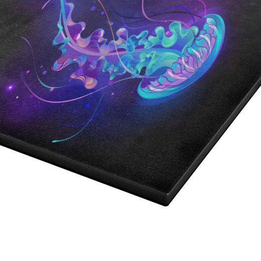 Levendige kleur gloeiende kwal snijplank (Hoek)